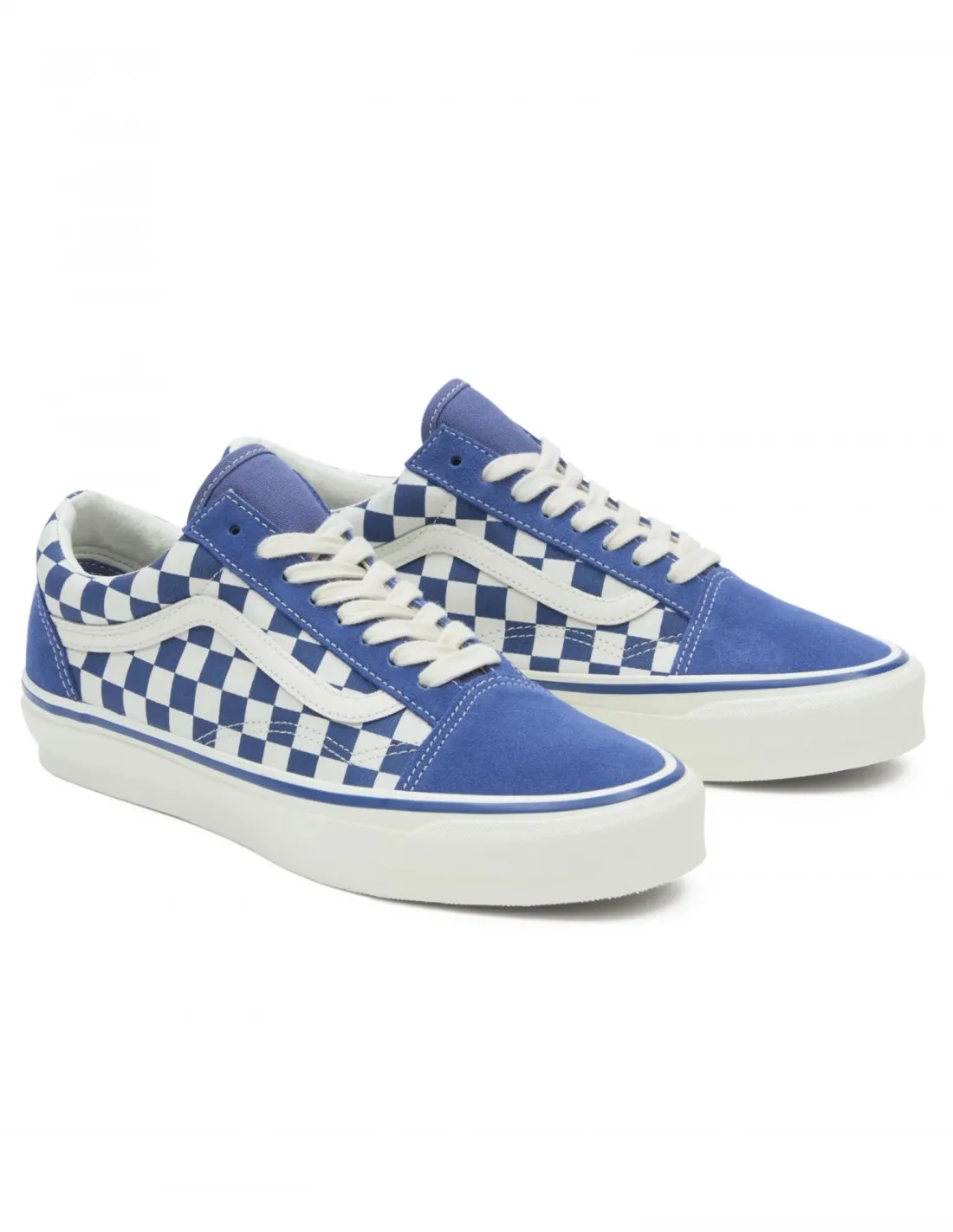 Vans Old Skool 36 Checkerboard- Azul Medio - Chaussures de skateboard